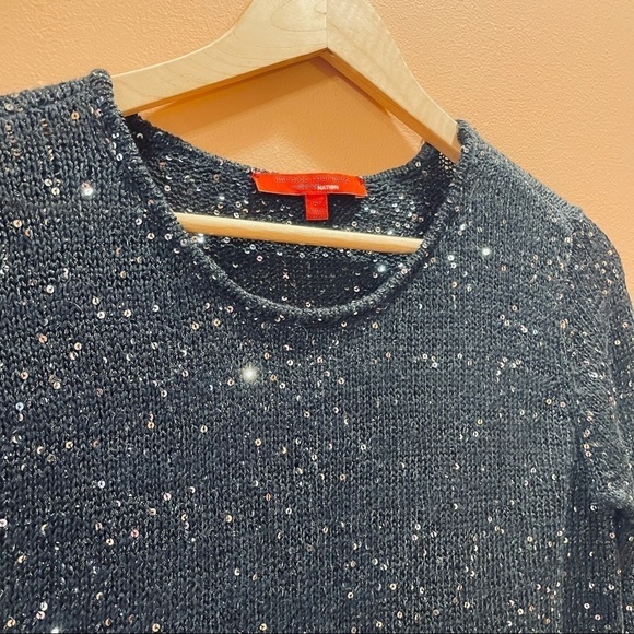 Narciso Rodriguez black sparkle sequin sweater XS long sleeve - Picture 3 of 7